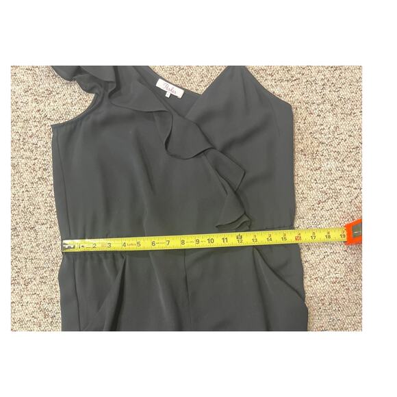 PARKER - Addison Black Sleeveless Ruffle Asymmetrical Jumpsuit Size 2 - Picture 5 of 12